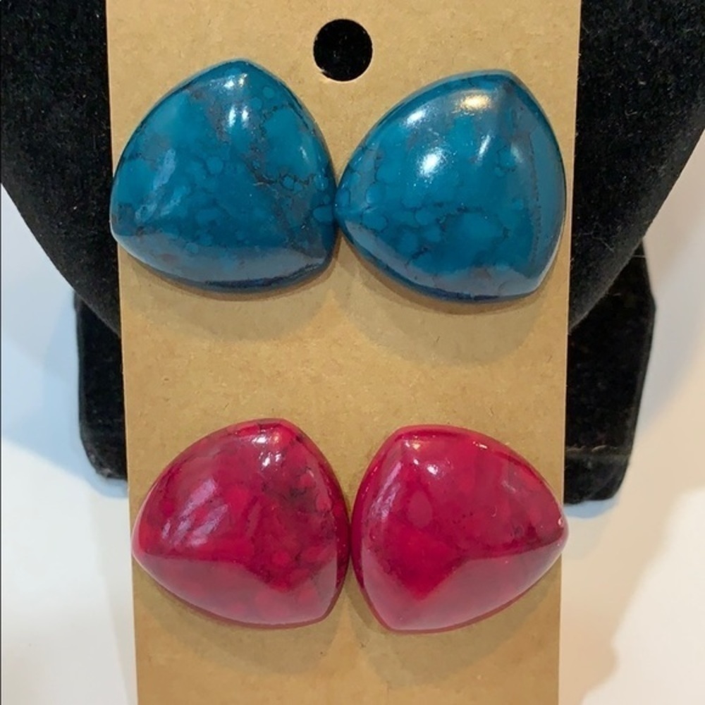 💐5/25 2 pair acrylic 80s colorful statement